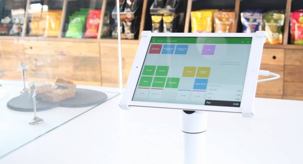 a white tablet with a screen on it 