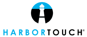 a logo with a lighthouse in the middle 