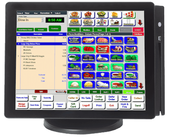 a computer screen with a menu